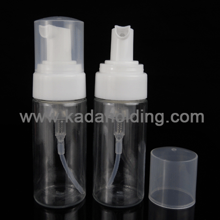 50ml transparent PET cosmetic mousse foaming bottle with foamer pump