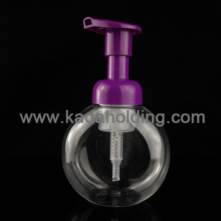 round plastic soap foam pump bottle