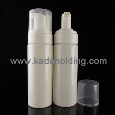 150ml cylindical white PET foamer bottle with 42mm foam pump dispenser