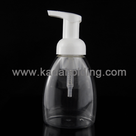 250ml clear plastic foaming soap bottle with foam pump dispenser 40mm