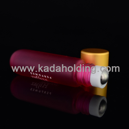 Colored roll on bottle with round bottom